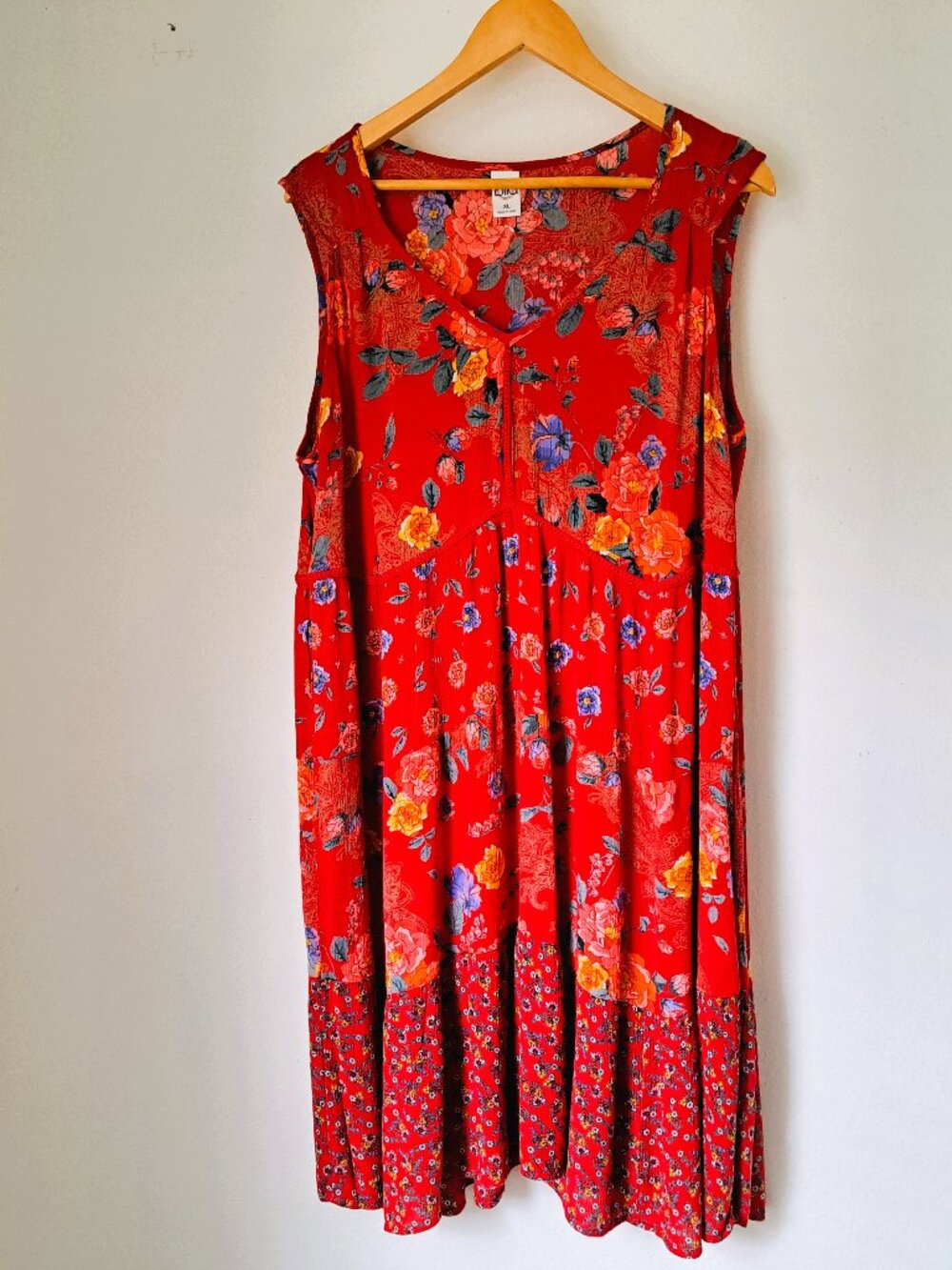Bila Women's Floral Empire Sundress Sleeveless Size XL Multicolor
